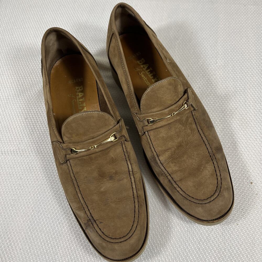 Bally of Switzerland Locarno Brown Leather Men's Slip-On Loafers Shoes Size 9.5D